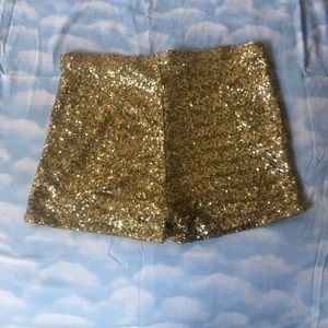 H&M Gold Sequin Shorts. Size Medium.